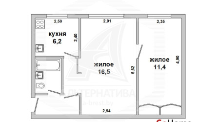 Купить 2-комнатную квартиру, Брест, Центр, пр-т Машерова. Фото 2