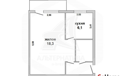 Купить 1-комнатную квартиру, Брест, Центр, пр-т Машерова. Фото 1