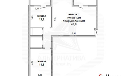 Купить 3-комнатную квартиру, Брест, Центр, ул. Гоголя. Фото 20