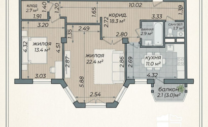 Купить 2-комнатную квартиру, Минск, Бельского, 26(Фрунзенский район). Фото 2