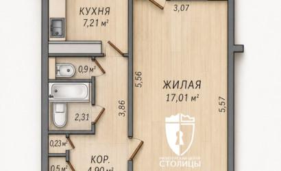 Купить 1-комнатную квартиру, Минск, Асаналиева, 13/2 (Октябрьский район). Фото 1