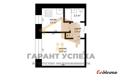 Купить 1-комнатную квартиру, Брест, ул. Молодогвардейская, д. . Фото 14