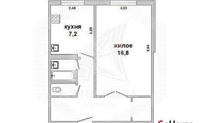 Купить 1-комнатную квартиру, Кобрин, , . Фото 2