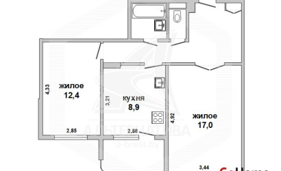 Купить 2-комнатную квартиру, Брест, Ковалево, ул. Луцкая. Фото 1