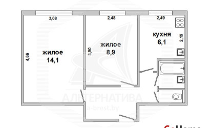Купить 2-комнатную квартиру, Брест, Брестских дивизий, ул. Брестских дивизий. Фото 1