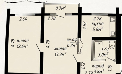 Купить 2-комнатную квартиру, Минск, Волгоградская ул., 25/Б (Первомайский район). Фото 3