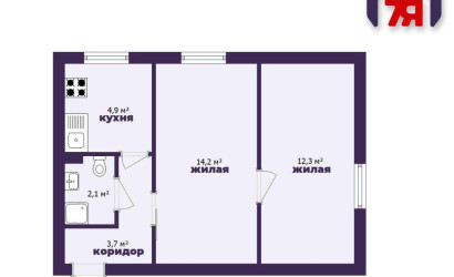 Купить 2-комнатную квартиру, Молодечно, Месточковая ул., 1. Фото 4