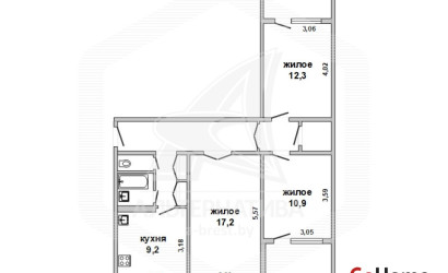 Купить 3-комнатную квартиру, Брест, Ковалево, ул. Октябрьской Революции. Фото 18
