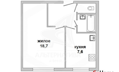 Купить 1-комнатную квартиру, Брест, Центр, ул. Малая. Фото 17