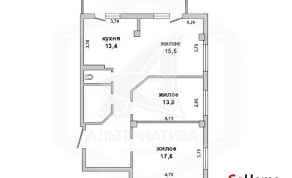 Купить 3-комнатную квартиру, Брест, Вулька, ул. Краснознаменная. Фото 13