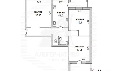 Купить 3-комнатную квартиру, Брест, Южный, ул. Жукова. Фото 6