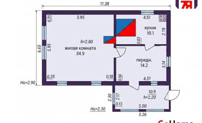  1-этаж.(59.2 м2), Великая Слива(Школьная ул.)