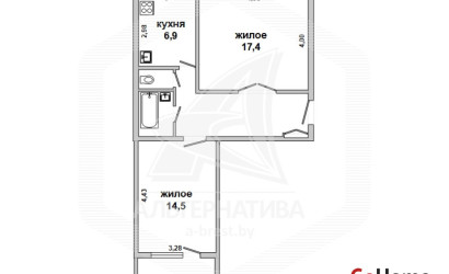 Купить 2-комнатную квартиру, Брест, Центр, б-р Космонавтов. Фото 1