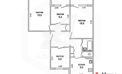 Купить 4-комнатную квартиру, Малорита, , . Фото 1