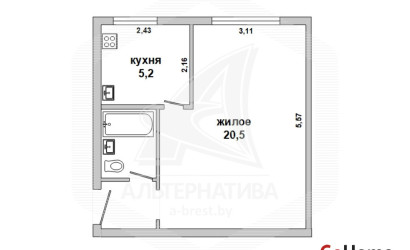 Купить 1-комнатную квартиру, Брест, Центр, ул. Гоголя. Фото 21