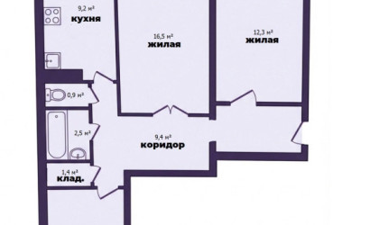 Купить 3-комнатную квартиру, Молодечно, Ларина ул., 5/А. Фото 22