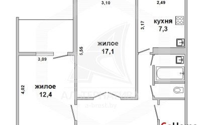 Купить 2-комнатную квартиру, Брест, Восток, ул. Гродненская. Фото 16