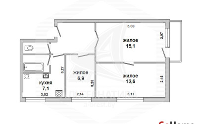 Купить 3-комнатную квартиру, Оберовщина, , . Фото 5