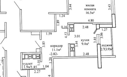 Купить 1-комнатную квартиру, Гродно, Старомалыщинская, 116. Фото 12