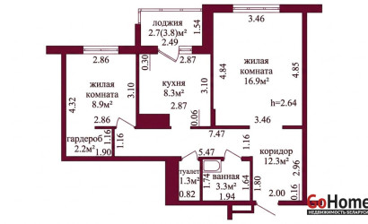 Купить 2-комнатную квартиру, Гродно, Ивана Якубовского, 17. Фото 15