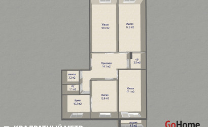 Купить 4-комнатную квартиру, Колодищи, Военный городок 233. Фото 19