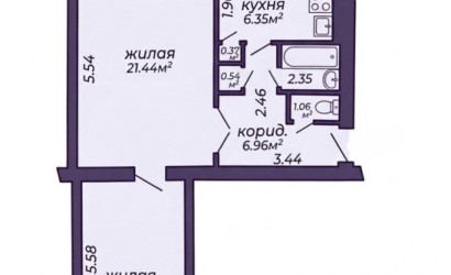 Купить 2-комнатную квартиру, Минск, Мясникова ул., 34 (Московский район). Фото 23