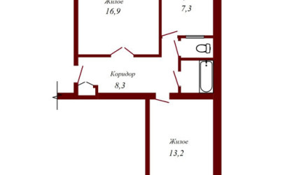 Купить 2-комнатную квартиру, Пинск, Первомайская, 113. Фото 9