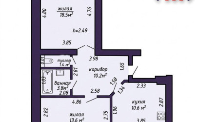 Купить 2-комнатную квартиру, Молодечно, Великий Гостинец ул., 152. Фото 19