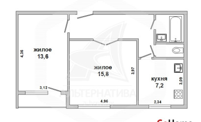 Купить 2-комнатную квартиру, Брест, Центр, наб. Франциска Скорины. Фото 15