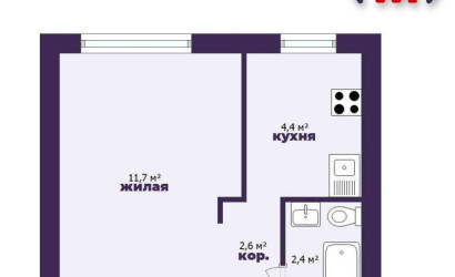 Купить 1-комнатную квартиру, Солигорск, Мира просп., 15/А. Фото 2