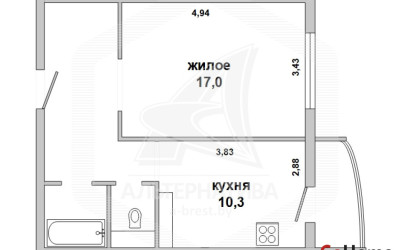 Купить 1-комнатную квартиру, Брест, Вулька, ул. Рябиновая. Фото 14