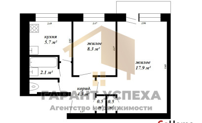 Купить 1-комнатную квартиру, Брест, ул. Буденого. Фото 16