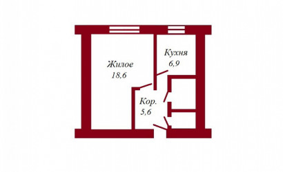 Купить 1-комнатную квартиру, Пинск, Жолтовского, 47. Фото 10