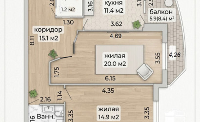 Купить 2-комнатную квартиру, Минск, Притыцкого, 87(Фрунзенский район). Фото 11