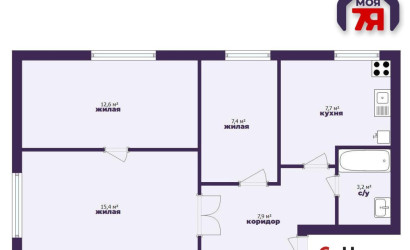 Купить 3-комнатную квартиру, Лядно, М.Горького ул., 35. Фото 14