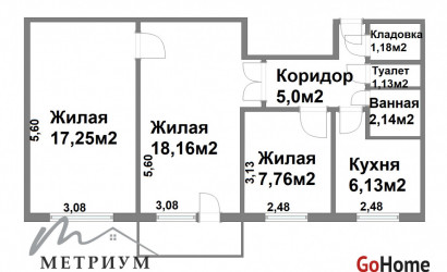 Купить 3-комнатную квартиру, Светлогорск, 50 Лет Октября ул., 16. Фото 15