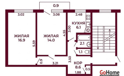 Купить 2-комнатную квартиру, Гродно, Врублевского, 68. Фото 9