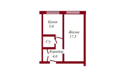 Купить 1-комнатную квартиру, Пинск, Рокоссовского, 20
