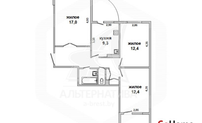 Купить 3-комнатную квартиру, Брест, Киевка, ул. Вишневая. Фото 15
