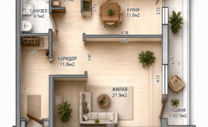 Купить 1-комнатную квартиру, Минск, Логойский, 21А (Советский район). Фото 2