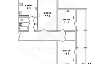 Купить 3-комнатную квартиру, Кобрин, , . Фото 14