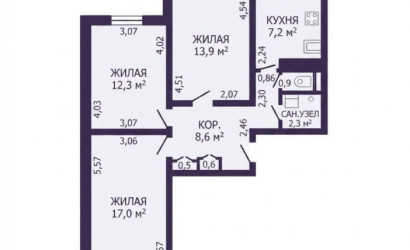Купить 3-комнатную квартиру, Минск, Шаранговича ул., 48(Фрунзенский район). Фото 18
