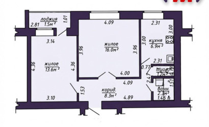 Купить 2-комнатную квартиру, Молодечно, Великий Гостинец ул., 117. Фото 13