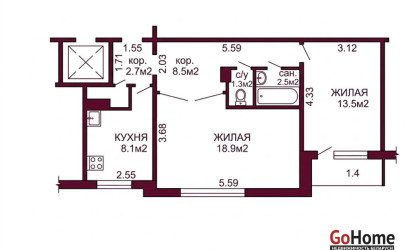Купить 2-комнатную квартиру, Гродно, Щорса, 38. Фото 8