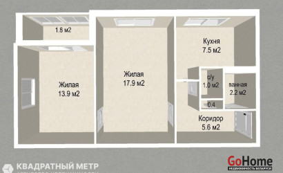  9-этаж.(50.3 м2), Минск(Мавра ул., 16/1)