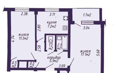 Купить 2-комнатную квартиру, Минск, Богдановича ул., 102 (Советский район). Фото 14