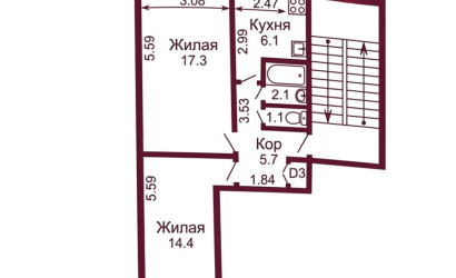 Купить 2-комнатную квартиру, Гродно, Суворова, 15. Фото 14