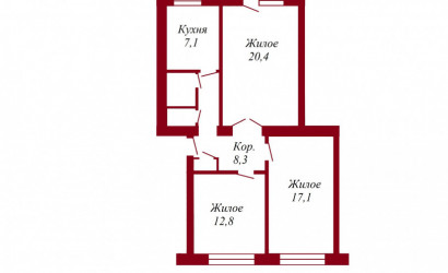 Купить 3-комнатную квартиру, Пинковичи, Лунинецкая, 37. Фото 6