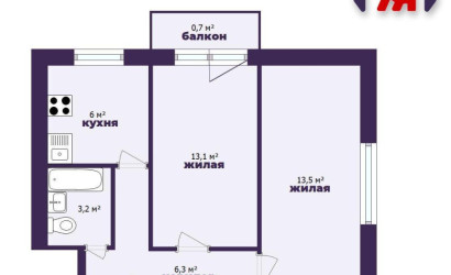 Купить 2-комнатную квартиру, Молодечно, Льва Толстого ул., 3. Фото 18