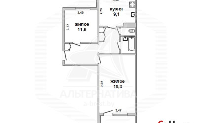 Купить 2-комнатную квартиру, Жабинка, , . Фото 9